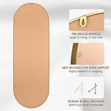 Fobule Oval Full Length Mirror - Antique Gold Elegance