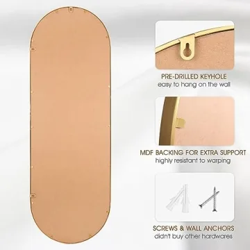 Fobule Oval Full Length Mirror - Antique Gold Elegance