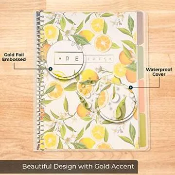 SwiftCube Recipe Book to Write in Your Own Recipes | Handy Kitchen Conversion Chart Magnet Included | Store 220 Recipes, 30 Ring with 8 Dividers | Perfect Family Recipe Journal