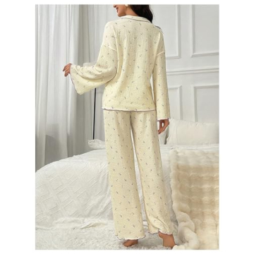 Verdusa Women's Flare Sleeve Pajama Set with Pants