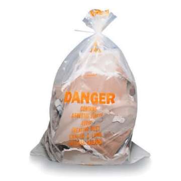 Asbestos Disposal Bags - 36" x 60" 6mil Clear Printed Disposable Burial Bags, 50 Bags Per Roll
