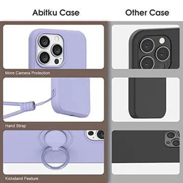 Abitku Compatible with iPhone 13 Pro Max Case, Silicone with 360°Ring Kickstand Holder (Support Magnetic Car Mount) Microfiber Cloth Fully Coverage Designed for iPhone 13 Pro Max 6.7 inch 2021(Purple)