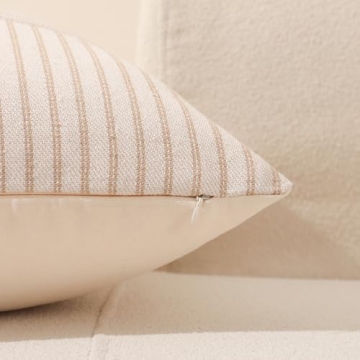 Hckot Khaki Beige Throw Pillow Covers Set of 2 18x18