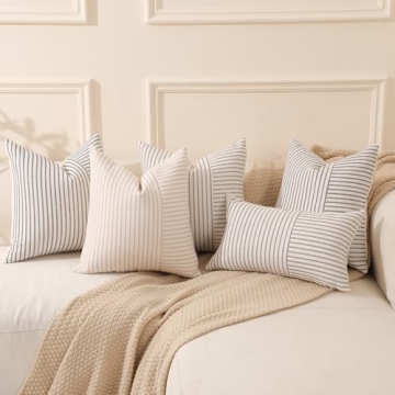 Hckot Khaki Beige Throw Pillow Covers Set of 2 18x18