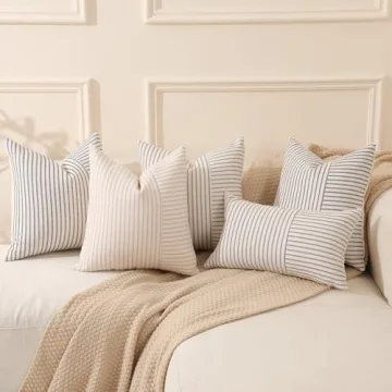 Hckot Khaki Beige Throw Pillow Covers Set of 2 18x18