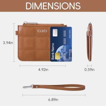 CLUCI Small Quilted Coin Purse RFID Wallet for Women