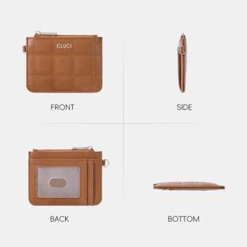 CLUCI Small Quilted Coin Purse RFID Wallet for Women