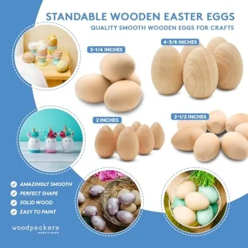 Standable Wooden Easter Eggs for Creative Crafts