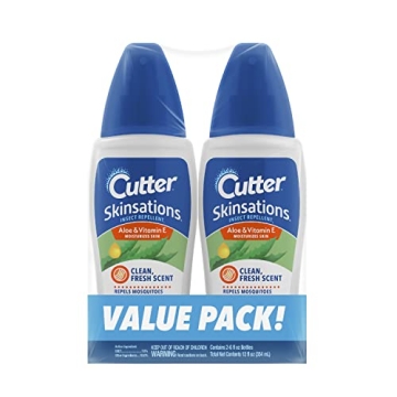 Cutter Skinsations Insect Repellent – DEET-Powered Protection Against Mosquitoes & Ticks, 2-Pack