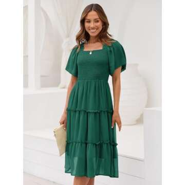 LILLUSORY Women Dresses Spring Summer 2025 Midi Graduation Bridal Baby Shower Casual Flowy Sun Sundr...