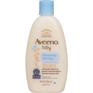 Aveeno Baby Cleansing Therapy Moisturizing Wash, 8 Fl Oz - Gentle for Sensitive Skin