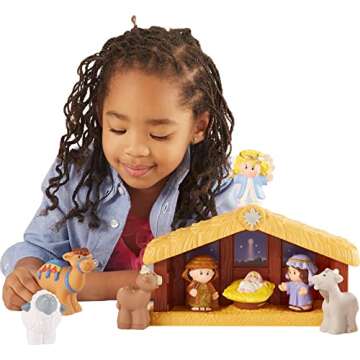 Fisher-Price Little People Toddler Toy Nativity Christmas Playset, Stable with 10 Figures for Preschool Pretend Play Kids Ages 1+ Years