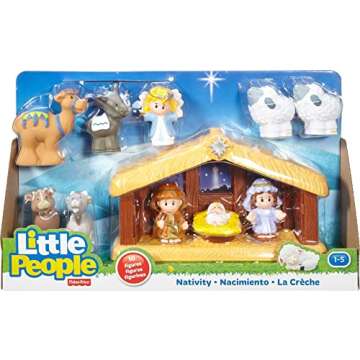 Fisher-Price Little People Toddler Toy Nativity Christmas Playset, Stable with 10 Figures for Preschool Pretend Play Kids Ages 1+ Years