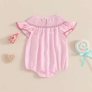Baby Girl Valentines Day Outfit Heart Bubble Romper