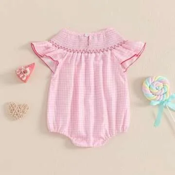 Baby Girl Valentines Day Outfit Heart Bubble Romper