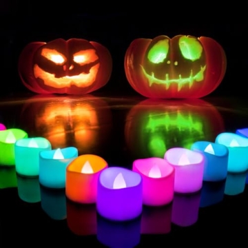 Homemory 24-Pack Multi Color Changing Tea Lights - Battery Operated for Events