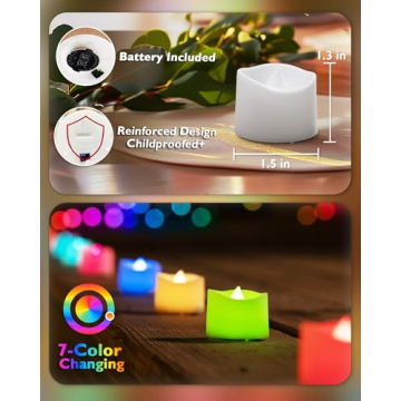 Multi Color Changing Tea Lights - 24-Pack