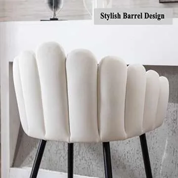 DUOMAY Modern Velvet Bar Stools Set for Kitchen Dining