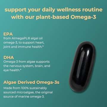 Iwi Omega-3, 30 Softgels (30 Servings), Vegan Plant-Based Algae Omega 3 with EPA + DHA, Whole-Body Support Dietary Supplement, Krill & Fish Oil Alternative, No Fishy Aftertaste