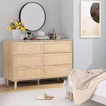 FUQARHY 6 Drawer Dresser Stylish Storage Solution