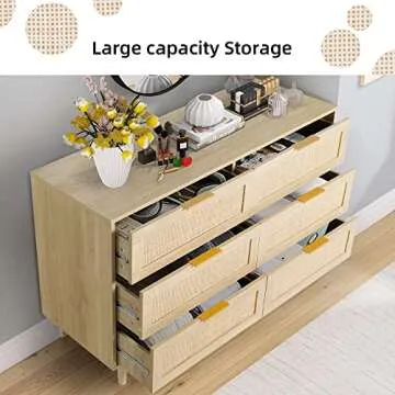 FUQARHY 6 Drawer Dresser Stylish Storage Solution
