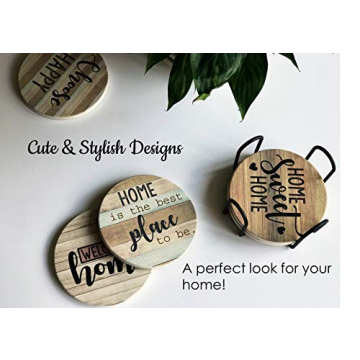 PANCHH Rustic Farmhouse Coasters - Set of 6 Absorbent Coasters