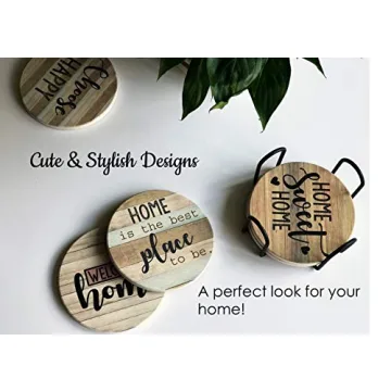 PANCHH Rustic Farmhouse Coasters - Set of 6 Absorbent Coasters