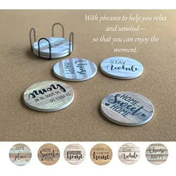 PANCHH Rustic Farmhouse Coasters - Set of 6 Absorbent Coasters