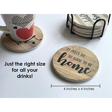 PANCHH Rustic Farmhouse Coasters - Set of 6 Absorbent Coasters