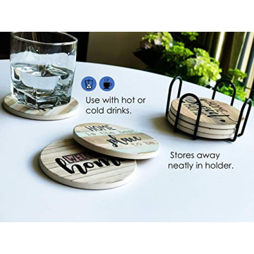 PANCHH Rustic Farmhouse Coasters - Set of 6 Absorbent Coasters