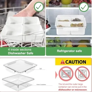 Stylish Divided Serving Tray with Lid for Snacks