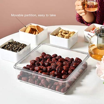 Stylish Divided Serving Tray with Lid for Snacks