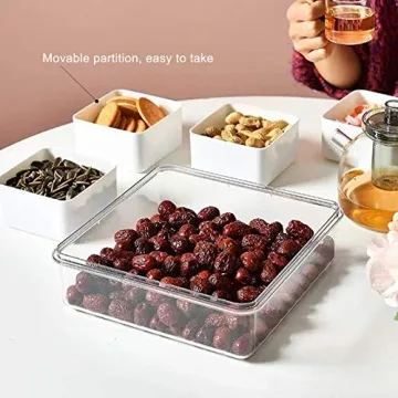 Stylish Divided Serving Tray with Lid for Snacks