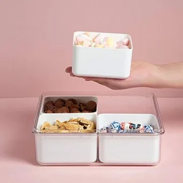 Stylish Divided Serving Tray with Lid for Snacks