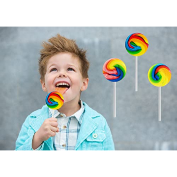 Delicious Rainbow Swirl Lollipops - Mixed Fruit Flavor Pack