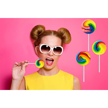 Delicious Rainbow Swirl Lollipops - Mixed Fruit Flavor Pack