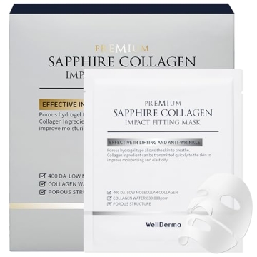 WELLDERMA Sapphire Collagen Face Mask - 4 Pack Hydrating & Firming