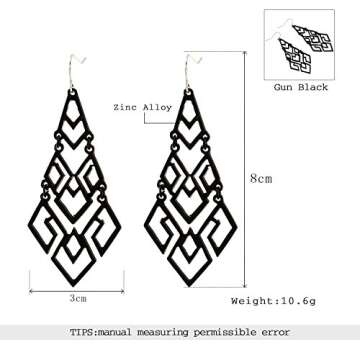 D EXCEED Women's Chandelier Drop Earrings Gift Wrapped Fashion Gold Cutout Tiered Dangle Drop Earrings