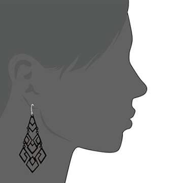 D EXCEED Women's Chandelier Drop Earrings Gift Wrapped Fashion Gold Cutout Tiered Dangle Drop Earrings