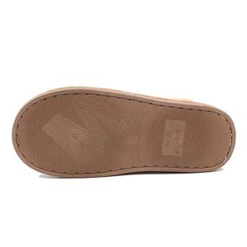 SUSHAN Womens Slippers Soft Plush Warm House Shoes Anti-Slip Fluffy Indoor/Outdoor Slippers Tan 40-41