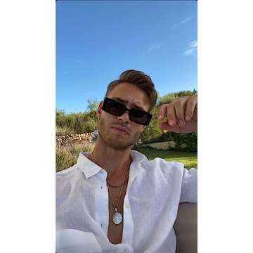 GIFIORE Trendy Rectangle Sunglasses Retro Cool 90s Vintage Fashion Narrow Square Frame Sun Glasses UV400 Protection (Black)