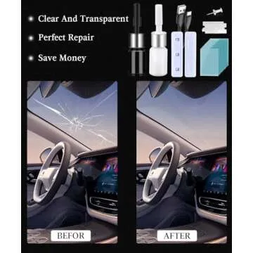 Windshield Crack Repair Kit, Rock Chip Repair Kit Windshield, Chipped Windshield Filler, Glass Chip Repair Kit Windshield, Windshield Repair Kit For Chips And Cracks, Fast Curing Unit With Type-C Port