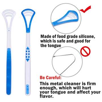 Brosive Tongue Cleaner Scrapers for Oral Care - Eco-Friendly & Ergonomic - 4 Pack