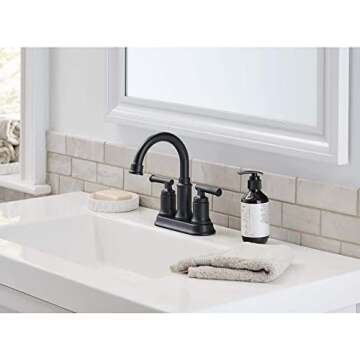 Glacier Bay Oswell Matte Black Bathroom Faucet - 2-Handle 4 in.