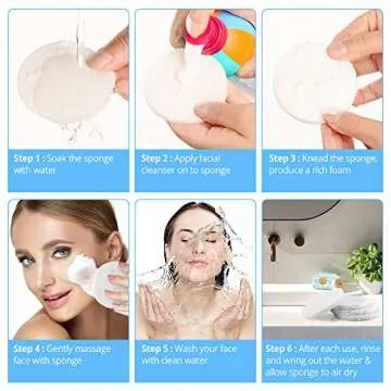 Natural Facial Cleansing Sponges- 20 Count Compressed Facial Sponges Cellulose Reusable Soft Cosmetic Esponjas para Faciales for Professional Makeup Removal, Facials Spa, Exfoliator, Skin Massage