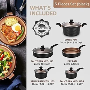 Nonstick 9-Piece Induction Cookware Set for Healthy Cooking