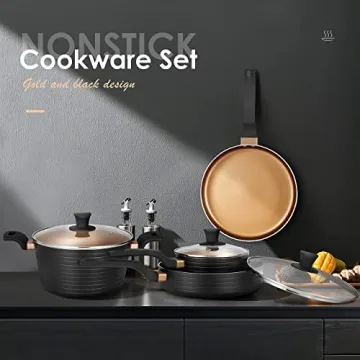 Nonstick 9-Piece Induction Cookware Set for Healthy Cooking