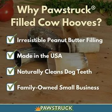 Pawstruck Peanut Butter Filled Cow Hooves for Dogs