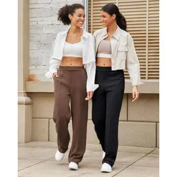 Stylish G4Free Women's High-Waisted Straight Leg Pants