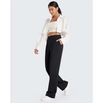 Stylish G4Free Women's High-Waisted Straight Leg Pants